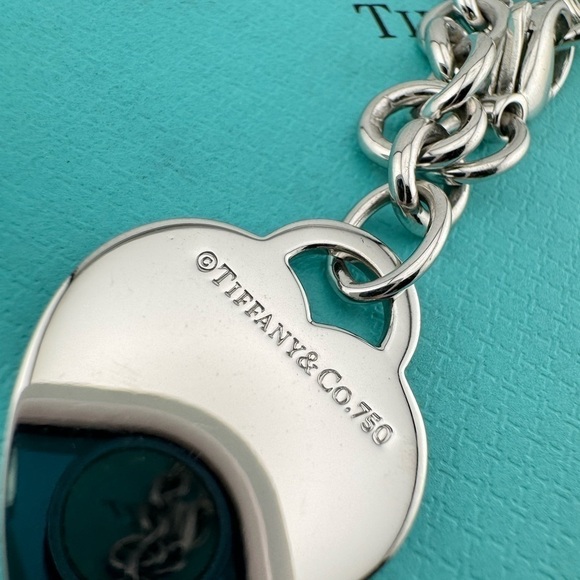 RARE Return To Tiffany & Co. 18k Diamond Heart Bracelet in White Gold 30g - Picture 6 of 9